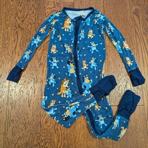 Little Sleepies Bluey Zippered Pajamas Onesie Sz 18-24M